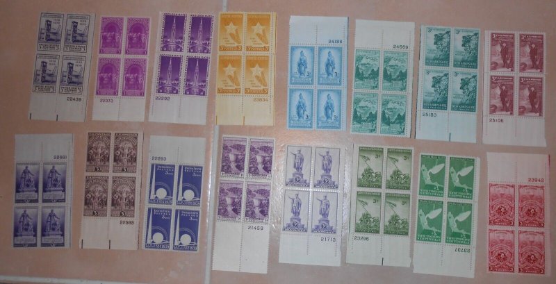 166 All Different United States 3 cent Plate Blocks. MNH. OG.    #02 USPB165 