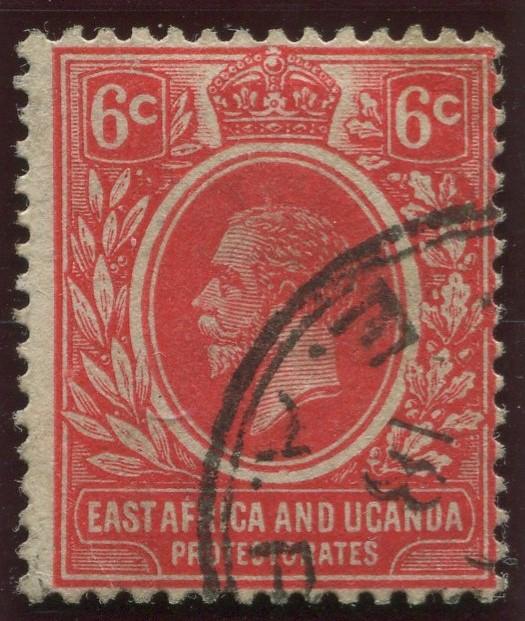 East Africa & Uganda - Scott 42- KGV Definitive -1912 - FU- Single 6c Stamp