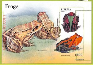 B0509 - LIBERIA - MISPERF ERROR Stamp Sheet - 2022 - Reptiles, Frogs-