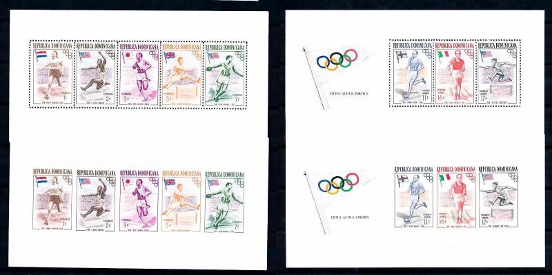 [48705] Dominican Rep. 1957 Olympic games Athletics Perf and Imperf. MNH Sheets