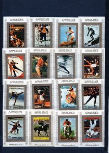 AJMAN 1973 OLYMPIC GAMES SET OF 16 DELUXE S/S WHITE IMPERF. MNH