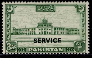 PAKISTAN GVI SG O20, 3a green, NH MINT. Cat £38.