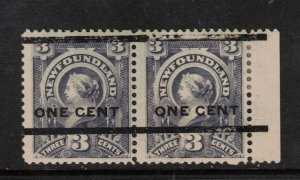 Newfoundland #77 Mint Fine - Very Fine Type C Pair Full Original Gum Hinged