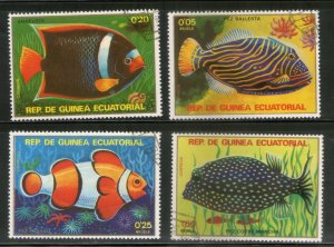 Equatorial Guinea 1975 Fishes Marine Life 4v Cancelled # 5831a