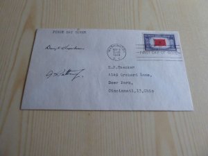 1943 USA FDC WWII Overrun Country with Eisenhower & Patton preprint autographs