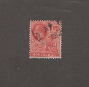 Montserrat 59 - King George V.  1 1/2 Penny . Used.      #02 MONTS59