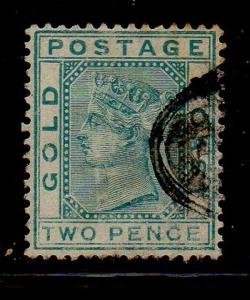 Gold Coast Sc 6 1879 2d green Victoria stamp used