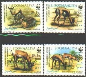 Somalia MNH Sc 607-10 WWF Fauna Value $ 21.00