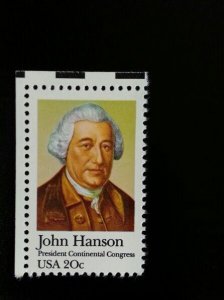 1981 20c John Hanson, President of Continental Congress Scott 1941 Mint F/VF NH