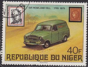 Niger 474 USED 1979 Rowland Hill,Mail Truck & France 40fr