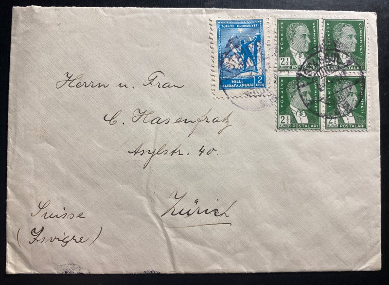 1946 Istanbul Turkey cover To Zurich switzerland
