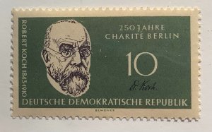 Germany DDR 1960 Scott 521 used - 10pf,  Robert Koch,  Humboldt University 150th