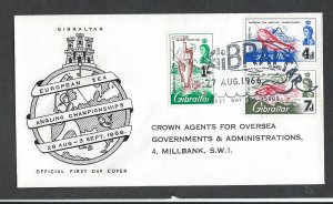 Gibraltar first day cover   sc  152a-154-156