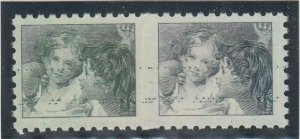 Canada - 1967 Centennial Test Stamp, Baby Sisters Imperf Pair Olive & Black T2