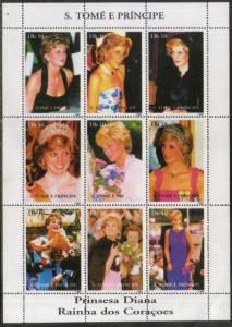 St. Thomas & Prince Islands 1998 Diana Princess of Wales Sheetlet MNH # 9633