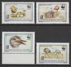 URUGUAY 1993 WWF SG 2139/42 MNH