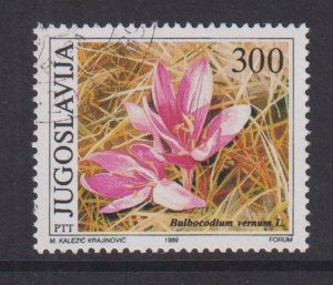 Yugoslavia   #1953  used   1989  flowers 300d