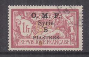 SYRIA, 1921 (July) OMF Syrie 5pi. on 1f. Lake & Yellow, used, small spot.