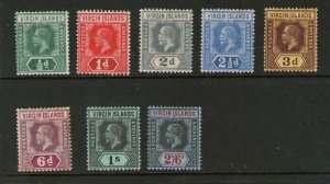 British Virgin Islands 1913 KGV Sc 38-45(43 toning) MH