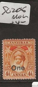 ZANZIBAR     SG205   OLD     SULTAN   1A/4 1/2A     MOG             P1222A H