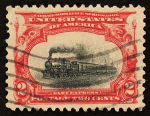 U.S. Used Stamp Scott #295 2c Pan-American, Superb Jumbo. Wave Cancel. A Gem!