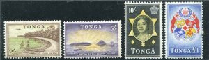 Tonga British Top Values 110 - 113  1953 Mint Never Hinged