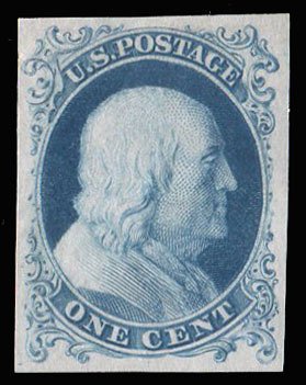 United States, 1875 Reprints of the 1851 Issue #40P3 Cat$90, 1875 1c bright b...