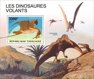 Togo - 2021 Flying Dinosaurs, Eudimorphodon - Stamp Souvenir Sheet - TG210408b