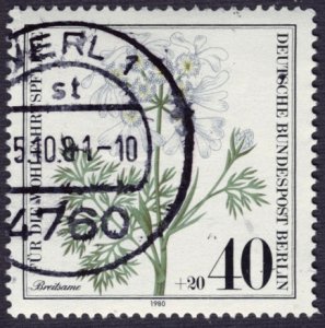 Germany/Berlin #9NB171 40c + 20c Used (Wildflowers: Orlaya)