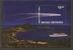 GRENADA GRENADINES Sc#744-748 1986 Halley's Comet Set & S/S Complete Mint OG NH