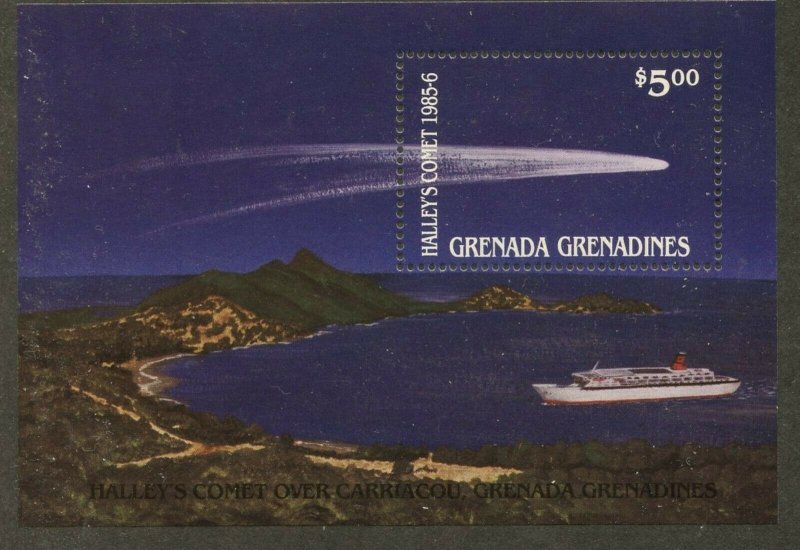 GRENADA GRENADINES Sc#744-748 1986 Halley's Comet Set & S/S Complete Mint OG NH