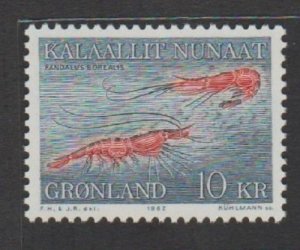 Greenland 1981 Polar Marine Life (10k, Red Shrimp) MNH CV$6