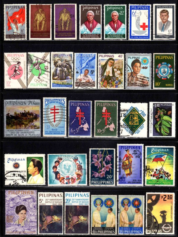 Philippines ~ Lot of 177 Different Post 1959 Stamps ~ Used, MX Cond. (see pix)