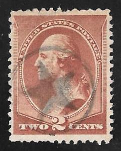 210 2 cent SUPER Fancy Sun Star Stamp used VF Fault