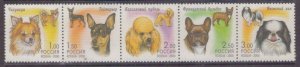 2000 Russia 837-841strip Dogs