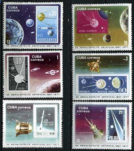 1977 Cuba 2208-2213 20 years of the launch of Russian Sputnik 1