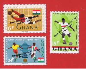 Ghana #244-246  MNH OG   Soccer Overprints   Free S/H