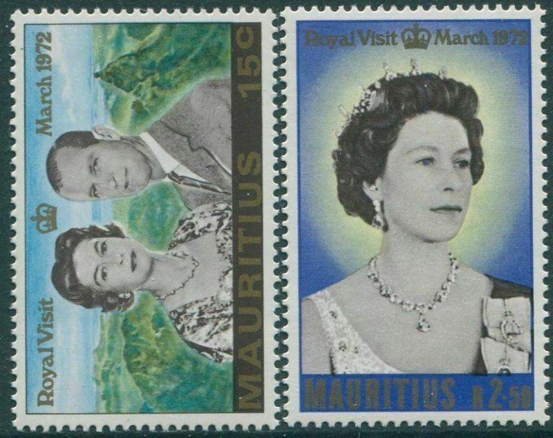 Mauritius 1972 SG455-456 Royal Visit QEII MNH