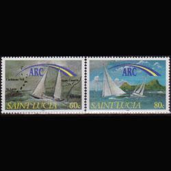 ST.LUCIA 1991 - Scott# 989-90 Yacht Rally Set of 2 NH