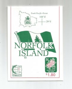 Norfolk Island 1995 Flower Designs Booklet (Local Post) SG 600/1 x 18 UMM