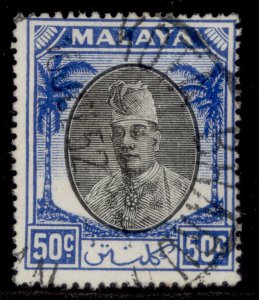 MALAYSIA - Kelantan GVI SG78, 50c black & blue, FINE USED.