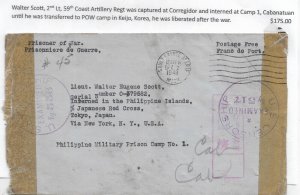 Sault Sainte Marie, Mi to Philippines POW Camp #1 Cabanatuan 1943 Cens. (C5108)