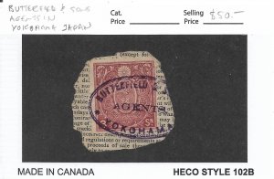 Japan: 3 sn Revenue w/Butterfield & Son Yokohama Cancel (53625)