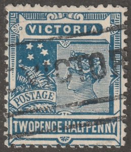 Victoria, Scott#197, used, hinged,  two pence half penny