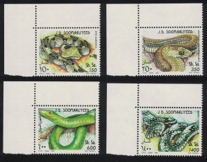 Somalia Snakes 4v Corners 1994 MNH MI#528-531