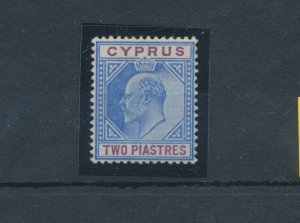 1902-04 Cipro, Stanley Gibbons #53 - 2 Blue and Purple Plates - MH*