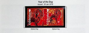 GIBRALTAR Sc 1650 NH ISSUE OF 2018 - YEAR OF THE DOG - (FJ25)