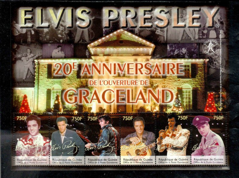 GUINEA #2127    2002   ELVIS PRESLEY    MINT VF NH  O.G  SHEEET 6