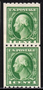 MOstamps - US #410 Mint OG H Coil Paste-Up Pair - Lot # MO-774 SCV $15