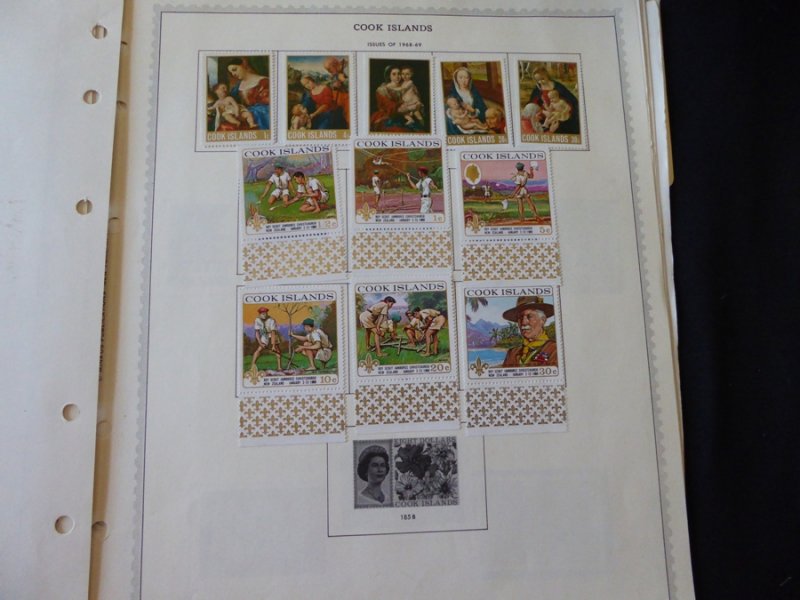 Cook Islands 1969-1971 Mint Stamp Collection on Album Pages 